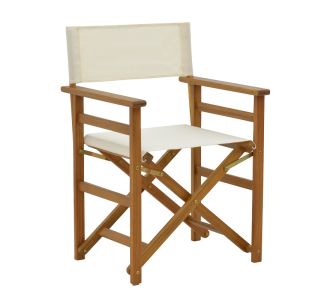 Καρέκλα-πολυθρόνα σκηνοθέτη Bistrual pakoworld ξύλο ακακίας φυσικό-πανί λευκό 58x50x84.5εκ |  Πολυθρόνες κήπου στο espiti