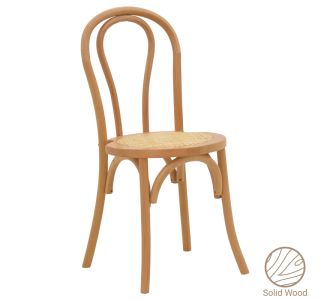 Καρέκλα στοιβαζόμενη Βιέννης Azhel pakoworld φυσικό ξύλο οξιάς-έδρα φυσικό rattan 41x50x89εκ |  Καρέκλες στο espiti