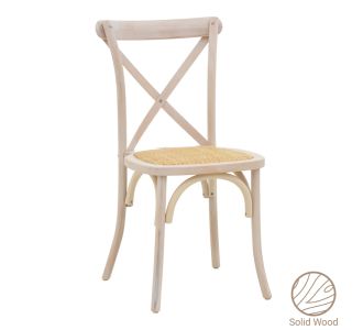 Καρέκλα Dylon pakoworld στοιβαζόμενη white wash ξύλο οξιάς-έδρα φυσικό rattan 48x52x89εκ |  Καρέκλες στο espiti