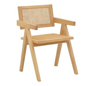 Πολυθρόνα Winslow pakoworld φυσικό rubberwood 52x59x79εκ |  Πολυθρόνες τραπεζαρίας στο espiti