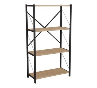 Βιβλιοθήκη Jackrey pakoworld oak μελαμίνης-μαύρο μέταλλο 60x30x114εκ |  Βιβλιοθήκες στο espiti