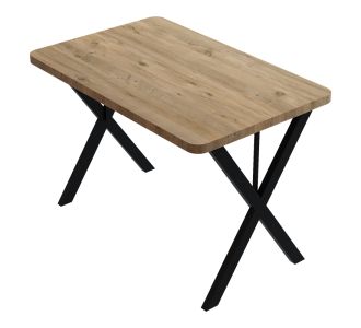 Τραπέζι Zeryin pakoworld oak μελαμίνης-μαύρο μέταλλο 70x110x75εκ |  Τραπέζια στο espiti