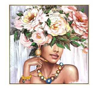 Πίνακας σε καμβά Flowergirl Inart 82x4.5x82εκ |  Πίνακες στο espiti
