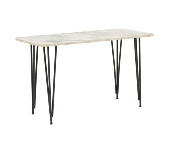 Τραπέζι Polkan pakoworld λευκό μαρμάρου μελαμίνης-μαύρο μέταλλο 120x60x73εκ |  Τραπέζια στο espiti