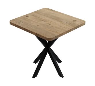 Τραπέζι Prestone pakoworld oak μελαμίνης-μαύρο μέταλλο 70x70x75εκ |  Τραπέζια στο espiti