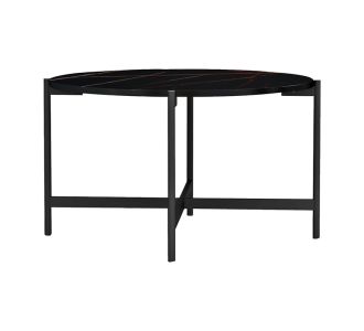 Τραπεζάκι σαλονιού Aisle pakoworld μελαμίνης μαύρο μαρμάρου-μαύρο μέταλλο Φ80x45εκ |  Τραπεζάκια σαλονιού στο espiti