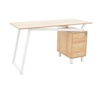 Γραφείο εργασίας με συρτάρια Prosper pakoworld μελαμίνης φυσικό-λευκό 140x60x76εκ |  Γραφεία στο espiti