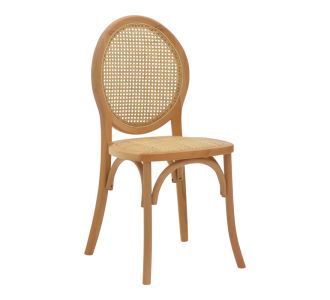 Καρέκλα στοιβαζόμενη Camil pakoworld φυσικό ξύλο οξιάς-φυσικό rattan 45x50x94εκ |  Καρέκλες στο espiti