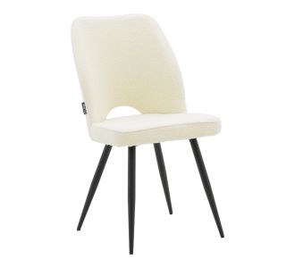 Καρέκλα Renish pakoworld μπουκλέ λευκό-μεταλλικό μαύρο πόδι 61x47x91.5εκ |  Καρέκλες στο espiti