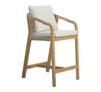 Σκαμπό μπαρ Luciana pakoworld μασίφ ξύλο ακακίας-μπεζ ύφασμα 68x55x97.5εκ |  Σκαμπώ στο espiti