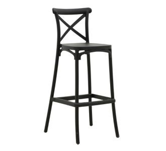 Σκαμπό μπαρ Crossie pakoworld pp μαύρο 44x44x113εκ |  Σκαμπώ μπαρ στο espiti