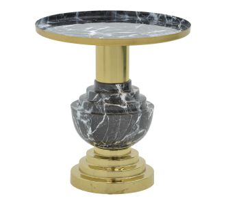 Βοηθητικό τραπέζι Cogent Inart pakoworld μαύρο-χρυσό μέταλλο Φ46x50εκ |  Τραπεζάκια βοηθητικά στο espiti