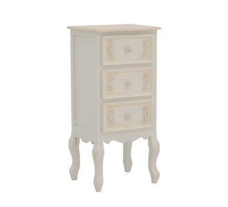 Κομοδίνο Pazlen Inart mdf σε λευκή αντικέ απόχρωση 40x34.5x82εκ |  HOT DEALS στο espiti