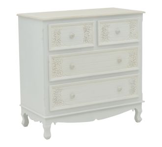 Συρταριέρα Pazlen Inart mdf σε λευκή αντικέ απόχρωση 80x40x80εκ |  Συρταριέρες -Κονσόλες στο espiti