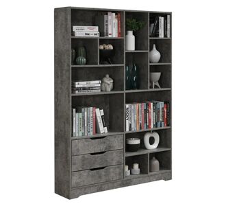 Βιβλιοθήκη Lucinda pakoworld γκρι oak 120x29.8x180.5εκ |  Βιβλιοθήκες στο espiti