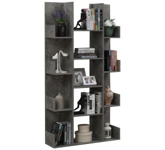 Βιβλιοθήκη Charles pakoworld μελαμίνης γκρι oak 90x31x182.5εκ |  Βιβλιοθήκες στο espiti