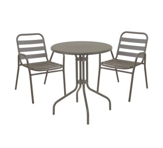 Tραπεζαρία Sussie-Vergo pakoworld σετ 3τεμ σαμπανιζέ μέταλλο-αλουμίνιο Φ60x70εκ |  Σετ τραπεζαρία κήπου στο espiti