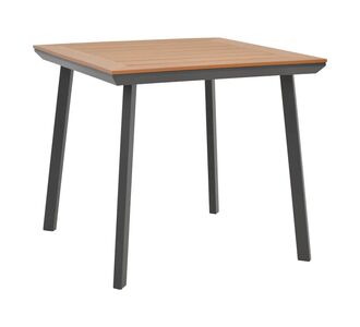 Τραπέζι Synergy pakoworld αλουμίνιο ανθρακί-plywood φυσικό 80x80x74εκ |  Τραπέζια κήπου στο espiti