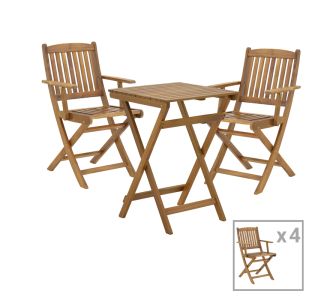 Τραπεζαρία Recofly-Lazio pakoworld σετ 5τεμ πτυσσόμενο φυσικό μασίφ ξύλο ακακίας 50x50x70εκ |  Σετ τραπεζαρία κήπου στο espiti