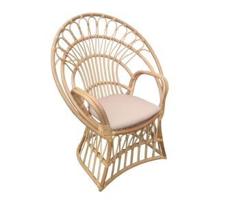 Πολυθρόνα Boloni Inart με μπεζ μαξιλάρι-φυσικό rattan 100x67x120εκ |  Καρέκλες στο espiti