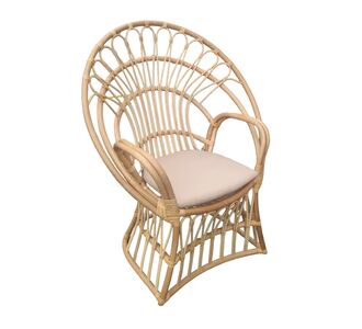 Πολυθρόνα Boloni Inart με μπεζ μαξιλάρι-φυσικό rattan 100x67x120εκ |  Πολυθρόνες κήπου στο espiti