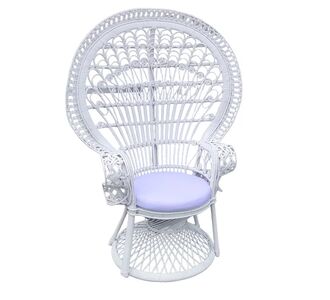 Πολυθρόνα Dorothy Inart με λευκό μαξιλάρι-λευκό rattan 115x57x150εκ |  Πολυθρόνες κήπου στο espiti