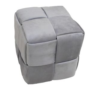 Σκαμπό Jisko pakoworld γκρι βελούδο 38x38x40εκ |  Σκαμπώ στο espiti