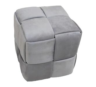 Σκαμπό Jisko pakoworld γκρι βελούδο 38x38x40εκ |  Σκαμπώ στο espiti