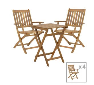 Τραπεζαρία Mobie-Lazio pakoworld σετ 5τεμ πτυσσόμενο φυσικό μασίφ ξύλο ακακίας 50x50x70εκ |  Σετ τραπεζαρία κήπου στο espiti