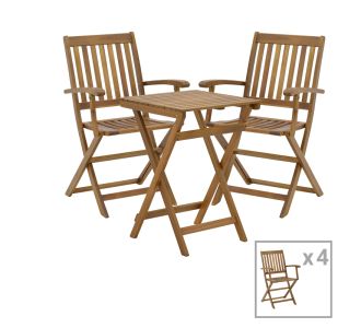 Τραπεζαρία Joter-Lazio pakoworld σετ 5τεμ πτυσσόμενο φυσικό μασίφ ξύλο ακακίας 50x50x70εκ |  Σετ τραπεζαρία κήπου στο espiti