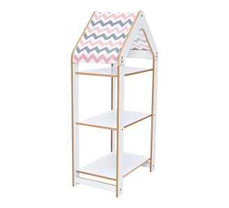 Ραφιέρα Montessori Zoilen I pakoworld λευκό-ροζ mdf 50x30x100εκ |  Ντουλάπια στο espiti