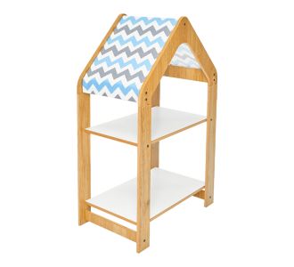 Ραφιέρα Montessori Zoilen pakoworld φυσικό-λευκό-μπλε mdf 50x30x80εκ |  Ντουλάπια στο espiti
