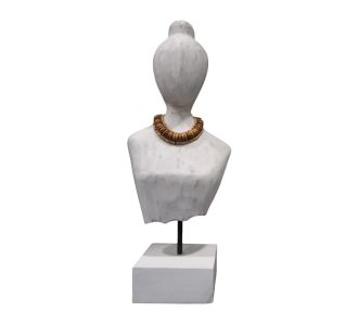Προτομή Kasma II Inart λευκό μάνγκο ξύλο-μέταλλο 18x12x43εκ |  Διακοσμητκά στο espiti
