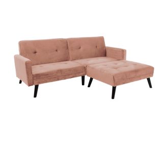 Καναπές γωνία-κρεβάτι με υποπόδιο Dream pakoworld σάπιο μήλο βελούδο 209x157x80εκ |  Καναπέδες-Κρεβάτι στο espiti