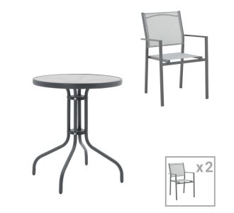 Τραπεζαρία Watson-Confidence A σετ 3τεμ pakoworld μέταλλο σε ανθρακί απόχρωση Φ60x70εκ |  Σετ τραπεζαρία κήπου στο espiti