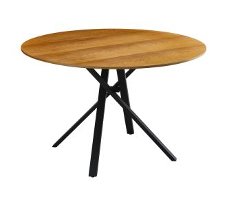 Tραπέζι Cerco pakoworld sonoma mdf και μαύρο μεταλλικό πόδι Φ120x75εκ |  Τραπέζια στο espiti