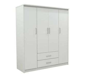 Ντουλάπα ρούχων τετράφυλλη Olympus pakoworld λευκό 159x57x183εκ |  Ντουλάπες ρούχων στο espiti