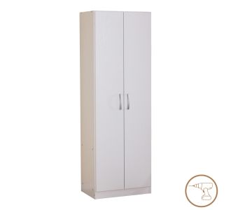 Ντουλάπα Jonar pakoworld δίφυλλη λευκό χρώμα μελαμίνης 60x42x180εκ |  Ντουλάπες ρούχων στο espiti
