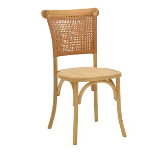 Καρέκλα Karley pakoworld φυσικό ξύλο οξιάς-έδρα φυσικό rattan 48x52x89εκ |  Καρέκλες στο espiti