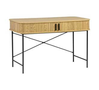 Γραφείο εργασίας Scandi pakoworld MDF/Metal σε φυσική απόχρωση με μεταλλικά μαύρα πόδια 120x60x76,5εκ |  Γραφεία στο espiti