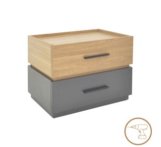 Κομοδίνο Sonlen pakoworld mdf σε sonoma-ανθρακί απόχρωση 60x40x44.5εκ |  Κομοδίνα στο espiti