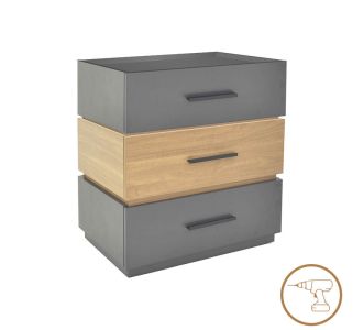 Κομοδίνο Sonlen pakoworld mdf σε sonoma-ανθρακί απόχρωση 60x40x66εκ |  Κομοδίνα στο espiti