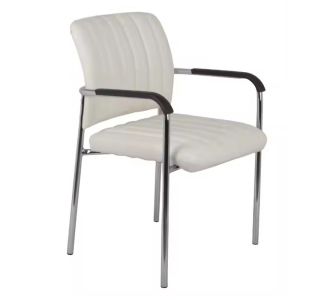 Καρέκλα επισκέπτη στοιβαζόμενη Cazen pakoworld λευκό pu-πόδι χρωμίου 55x49x84εκ |  Καρέκλες γραφείου επισκέπτη στο espiti