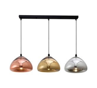 Φωτιστικό οροφής τρίφωτο Ovalone I pakoworld G9 ασημί-χρυσό-μπρονζέ μέταλλο-γυαλί Φ58x16.5κ |  Οροφής στο espiti