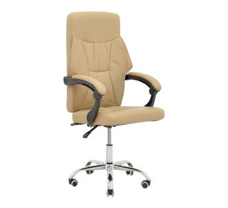 Καρέκλα γραφείου διευθυντή Glorin pakoworld μπεζ pu 60x68x128εκ |  Καρέκλες γραφείου στο espiti