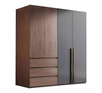 Ντουλάπα Sonlen pakoworld σε καρυδί-ανθρακί απόχρωση 160x52x195εκ |  Ντουλάπες ρούχων στο espiti
