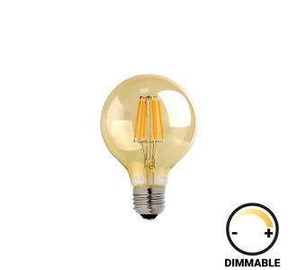 Λαμπτήρας LED G80 Bulb pakoworld dimmable 8W E27 amber |  Φωτιστικά  στο espiti