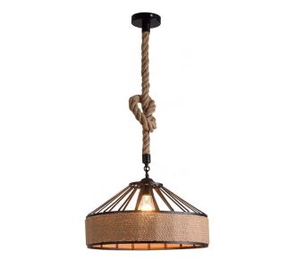 Φωτιστικό οροφής Pormode pakoworld μαύρο μέταλλο-φυσικό σχοινί Φ30x15εκ |  Φωτιστικά  στο espiti