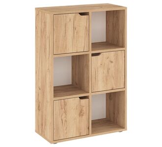 Βιβλιοθήκη Bookel pakoworld μελαμίνης σε oak απόχρωση 59.5x27.5x89εκ |  Βιβλιοθήκες στο espiti