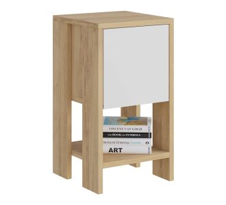 Κομοδίνο Ema pakoworld μελαμίνη σε φυσική - λευκή απόχρωση 30x30x55εκ |  Κομοδίνα στο espiti